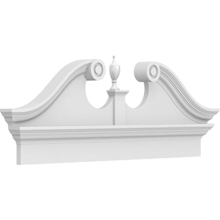 Ekena Millwork Rams Head Architectural Grade PVC Combination Pediment, 44"W x 17-7/8"H x 2-3/4"P PEDPC044X180RHP00